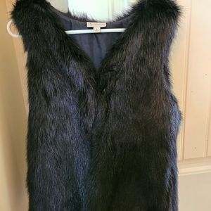 Black fur vest